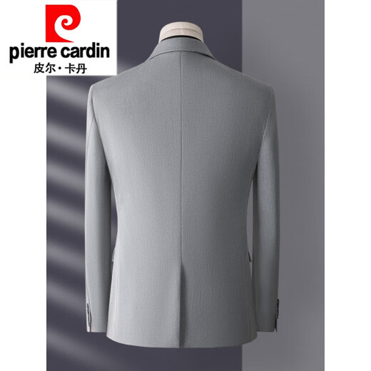 Pierre Cardin suit men's three-piece Korean style slim business casual suit groom wedding dress knitted 1 light gray top + pants shirt tie S