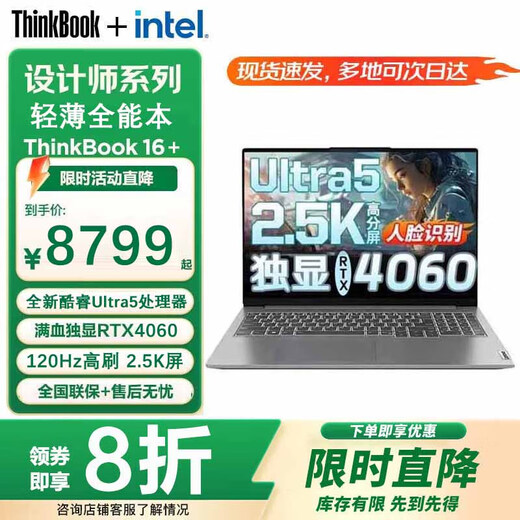 ThinkPad联想ThinkBook 16P 2025款50系显卡可选 补贴20%高性能3D建模制图渲染移动工作站笔记本电脑TB16+ 十四核酷睿U5 32G 2T 4060独显16+ 超1w+买手推荐丨性能独显丨全新升级