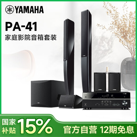 雅马哈（YAMAHA）【国补15%】NS-PA41 家庭影院5.1声道解码环绕声卫星音箱套装  家庭ktv大功率蓝牙立体声功放话筒 PA41+RX-V385