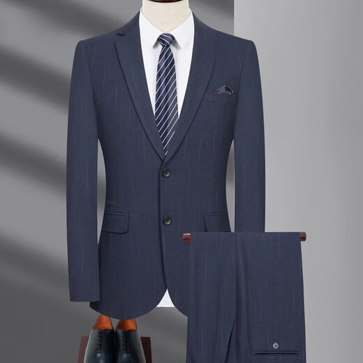 Jiumuwang suit suit men's spring and autumn middle-aged business formal work suit jacket wedding dress two-piece set 502 gray center back slit S 165/84