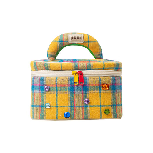 PUUI cosmetic bag portable large-capacity gem plaid storage bag high-end travel toiletry bag