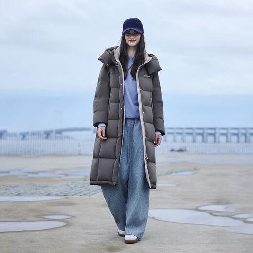 Tambor down jacket women's long 25 winter removable hood casual bread coat thickened and warm TB5550888D Blue Star Gray M (165)