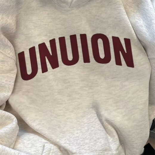 花灰色连帽加绒重磅卫衣男女2025秋冬厚款宽松时尚美式复古外套潮 米灰色 加绒 2XL