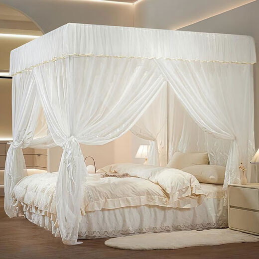 Yusenyi ethnic style bed and breakfast hotel bed curtain bracket single palace mosquito net Mailang mosquito net with black walnut bracket 1 point 82m 4 feet bed