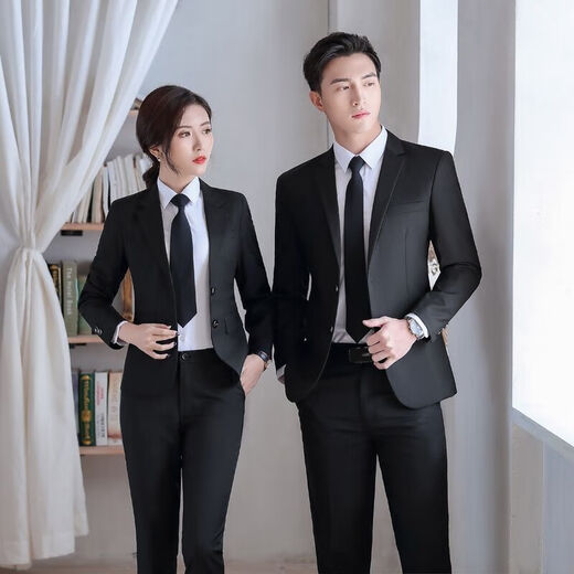 CEO雅戈尔西装套装男女高端气质秋冬职业装正装酒店西服教师面试工作 女藏青西装+裤子 XL