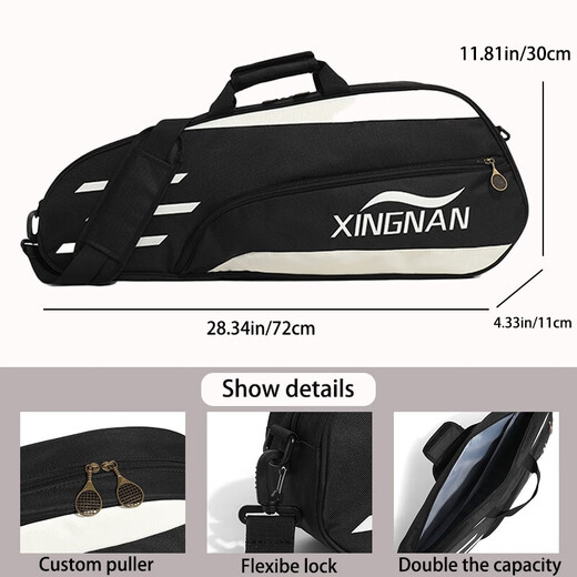 Sac de badminton 2025, les joueurs professionnels recommandent un sac à bandoulière de tennis respirant et absorbant les chocs, compartiment à six compartiments, noir