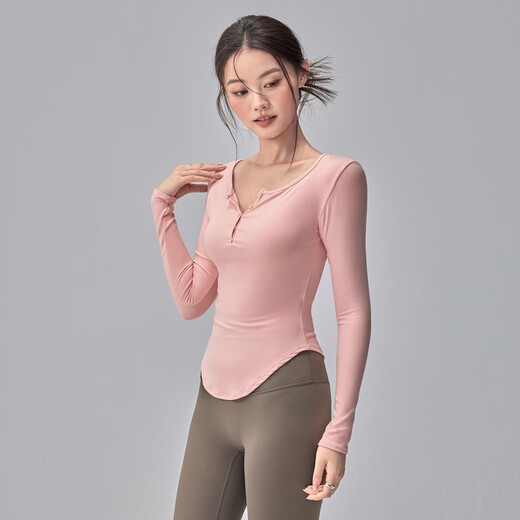 Youyou Yoga Wear Women's Fall Slimming Running Pilates Training Wear Long Sleeve J35058Y1U Moon White Blue M