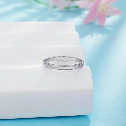 Beijing Gold Trading Center Co., Ltd. Platinum fixed mouth cat eye plain ring, simple and versatile plain ring, about 2.5g, ring number 13