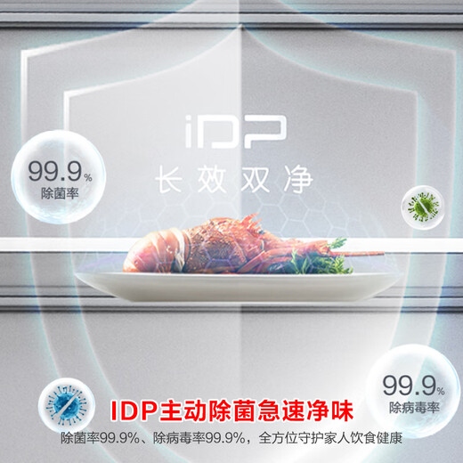 Rongsheng double-purified 508L cross-door refrigerator with active sterilization, ultra-thin embedded glass door, first-class energy efficiency, air-cooled, frost-free, same model in shopping malls, BCD-508WKK1FPCQA, national subsidy