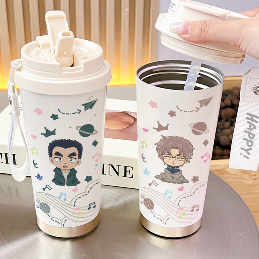 Verrouillage verrouillage (verrouillage / verrouillage) dessin animé anime thermos étudiant portable portable en acier inoxydable en céramique tasse bureau