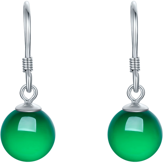 Saturday Fortune S925 Chalcedony Earrings Women's New Chinese Style Retro Ear Hook Birthday Gift J0913604 Pair