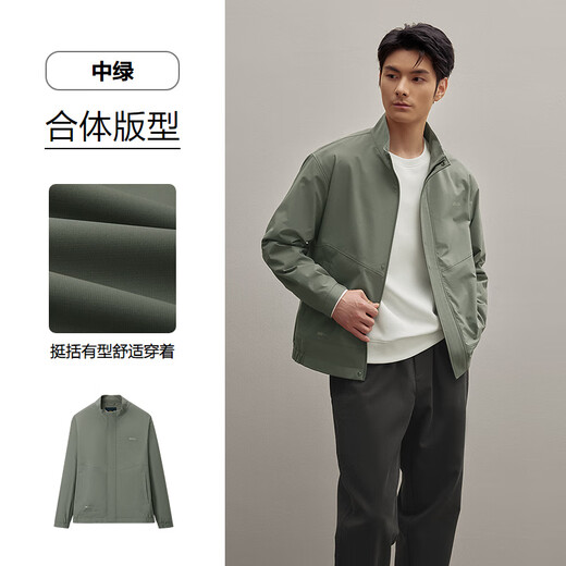 Heilan House (HLA) Jacket Men's 25 New Same Style as Zeng Shunxi Stand Collar Stiff Casual Jacket Men's Autumn Medium Green Q0 M 170/88A Recommended 125~136Jin Jin equals 0.5 kg