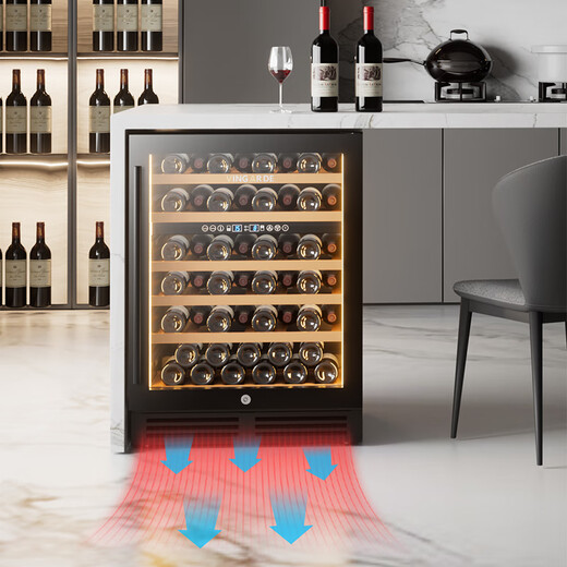 VINGARDE wine cabinet constant temperature wine cabinet embedded seamless hidden installation household constant temperature moisturizing wine tea refrigerator compressor cooling air-cooled frost-free YC-150SZFF embedded ice bar dual temperature 150L