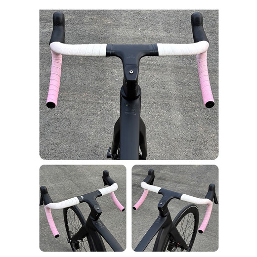 Bicycle handlebar straps, road handlebar wraps, non-slip wraps, shock-absorbing, breathable, wear-resistant clouds, colorful gradient, green and white gradient, 2 rolls in box + free tape + handlebar plug
