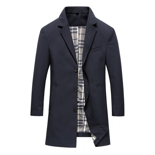 BOSS spring and autumn men's windbreaker 2025 new high-end mid-length casual suit jacket men's non-iron gray 3XL 190