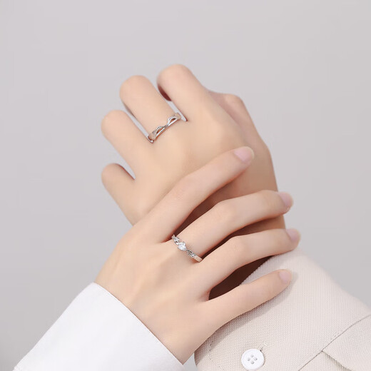 BOEAY Cupid's Arrow pure silver couple ring 999 sterling silver ring women's men's and boys Zhong Jiujiu proposes marriage free engraving 999 silver Cupid's Arrow couple ring