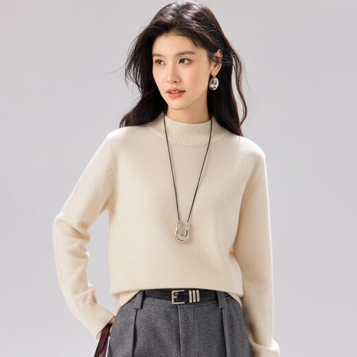 Jinju special offer multi-color wool sweater autumn and winter warm half turtleneck basic base pullover sweater for women