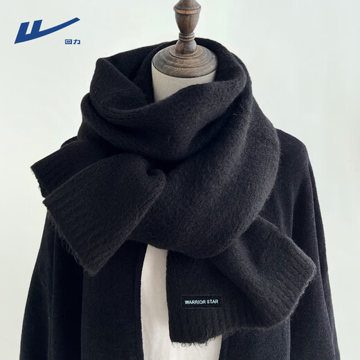 Warrior scarf for men and women in winter, thickened and warm, solid color knitted scarf, outdoor cycling neck protector, wind and cold protection, gift for boyfriend