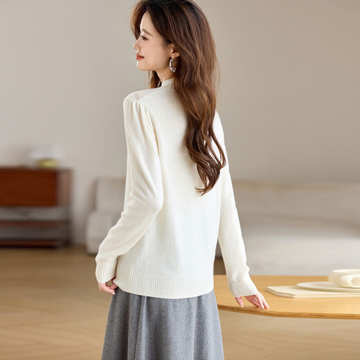 Shexi (Srcr) 100% cashmere elegant cashmere sweater for women with spring and autumn New Year red knitted bottoming sweater