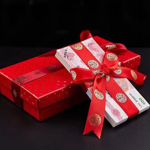 Wedding supplies red ribbon festive wrapping paper bundle wedding quilt packing with wedding headband ribbon red rope wine red flower wedding