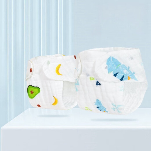Diaper pure cotton newborn baby washable baby gauze diaper mustard seed pocket cloth ring pants diaper 7A antibacterial 3 pack random color S size recommended 0-10 Jin Jin equals 0.5 kg baby