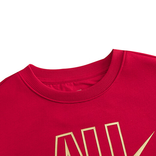 NIKE3BRAND Nike boys and girls red New Year's greetings 2-piece set winter children's velvet warm suit