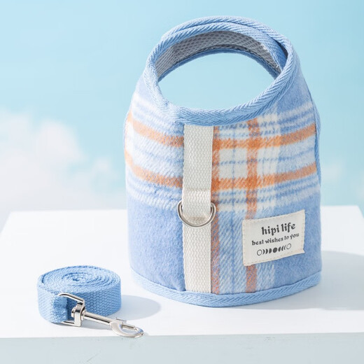 Dog leash autumn and winter vest type warm small puppy bichon harness cat and dog chain dog walking leash yellow rabbit (wool grain) XL (recommended weight 15-25Jin Jin equals 0.5 kg)