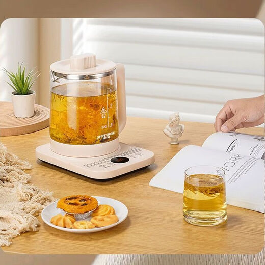 SUNPUNR Subo Health Kettle Tea Maker Stew All-in-One Tea Kettle Kettle All-Glass Hot Water Kettle Small One-person Constant Temperature Electric Kettle Automatic Power Off and Insulation All-in-One Pure White 2L Luxury Model