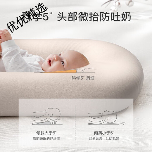 YEESOOM bed-in-bed baby, baby coaxing bed-in-bed artifact, newborn anti-shock uterine bionic bed for sleeping in four seasons, antibacterial soft bed-in-bed bed for all seasons - mist gray