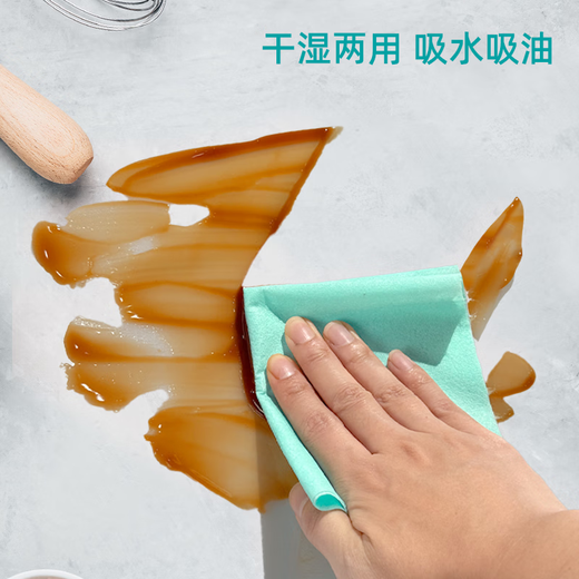 Xiaozhijia disposable lazy rags, dry and wet, oil-absorbing and water-absorbing dishwashing cloths, thickened and enlarged kitchen towels, washable rags 60 pieces * 1 roll, random cloth texture