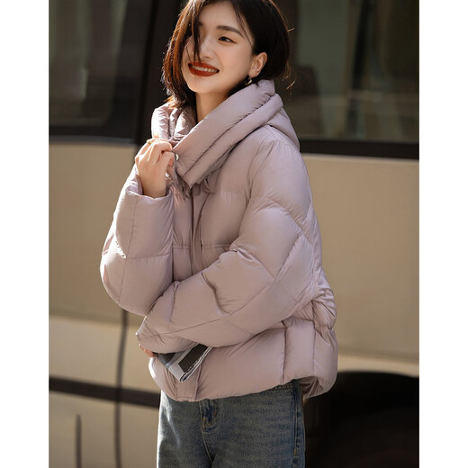 Demana Light to warm winter non-pressing 90 duck down hooded three-layer craft elastic hooded women's down jacket