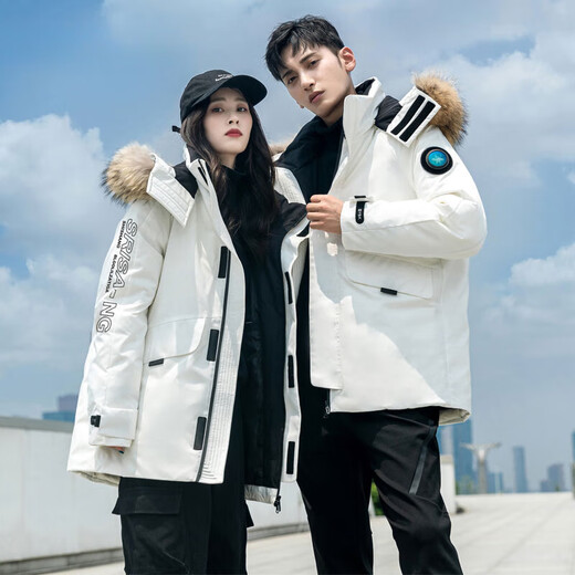 Yalu Paar Down Jacke Herren Winter Modearbeit, Pelzkragen verdickte Parka warme Top Jacke Herrenkleidung Yu807v12190 Black 175/l [140-150jin [Jin ist 0,5 kg]]