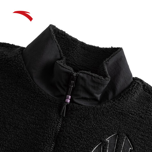 ANTA (ANTA) Irving Polar Fleece Jacket Winter New Windproof Plus Velvet Warm Autumn and Winter Outdoor Hooded Top 172541707 Basic Black -1 M (It is recommended for girls to choose one size smaller)