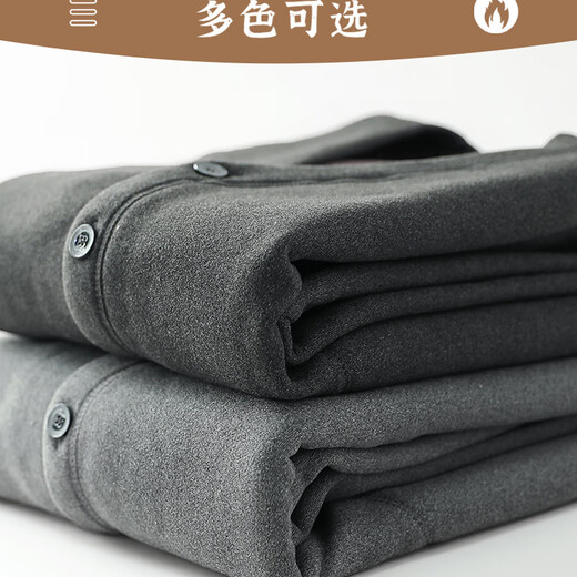 Fengxiao high-end middle-aged and elderly thermal underwear jacket men's tops three-layer quilted thickened large size cardigan stand collar