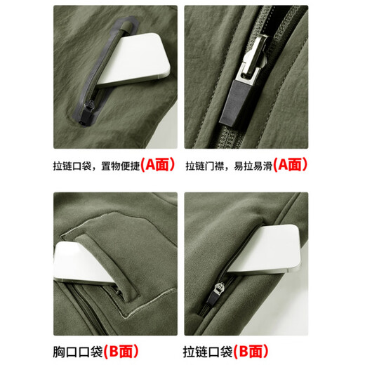 JEEP SPIRIT Jeep Men's Casual Jacket Autumn and Winter Reversible Loose Jacket Men's Velvet Thickened New Cotton Coat Men's Top Gray Reversible Velvet 2XL (141-160Jin Jin is equal to 0.5kg)