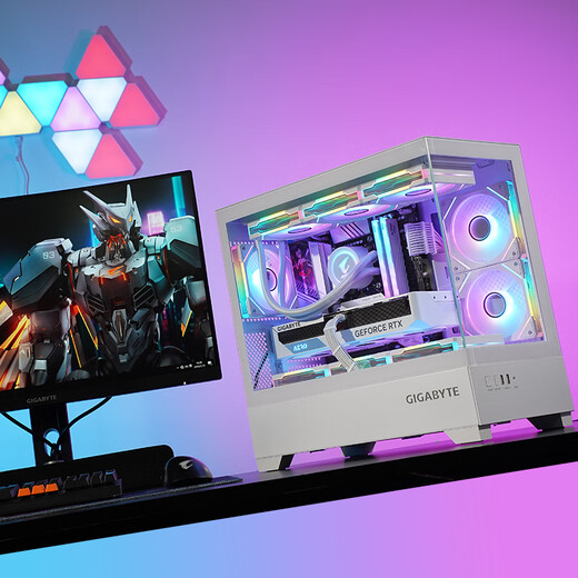 AMD Gigabyte R7 9700X/RTX5060Ti 16G graphics card white delta mobile computer host desktop complete machine sea view room family bucket assembly diy game water cooling 2 R5 9600X/16G/1T/RTX5060