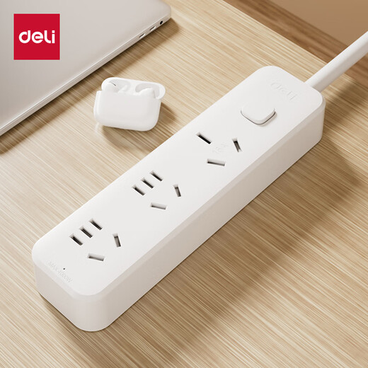 Deli 16A high power socket 4kw air conditioning socket/socket strip/strip strip/socket strip/wiring strip 3 positions master control switch 1.8 meters (with 16A converter) LX224S