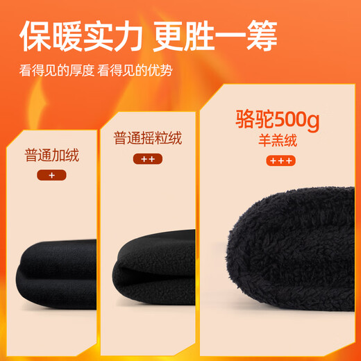 Camel (CAMEL) men's new winter lamb velvet plus velvet warm sports sweatpants knitted men's model M15CA88031