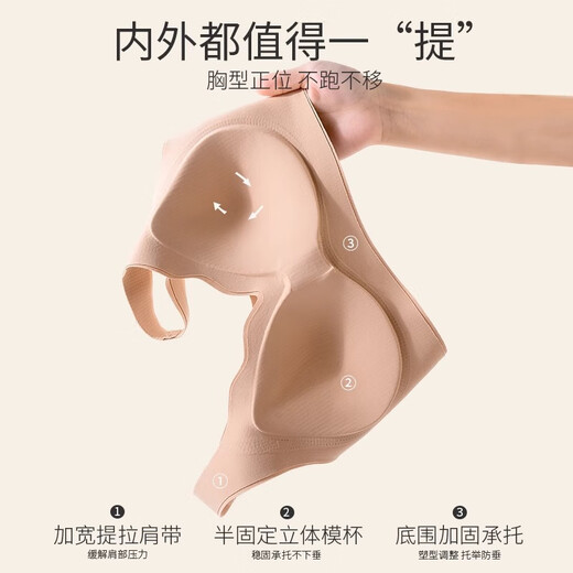 Ropa interior antigua y moderna (GUJIN) sin costuras para mujer para realzar los senos grandes y hacerlos más pequeños, sin anillos de acero para evitar la flacidez, sujetador todo en uno estilo chaleco deportivo y de belleza para mujer