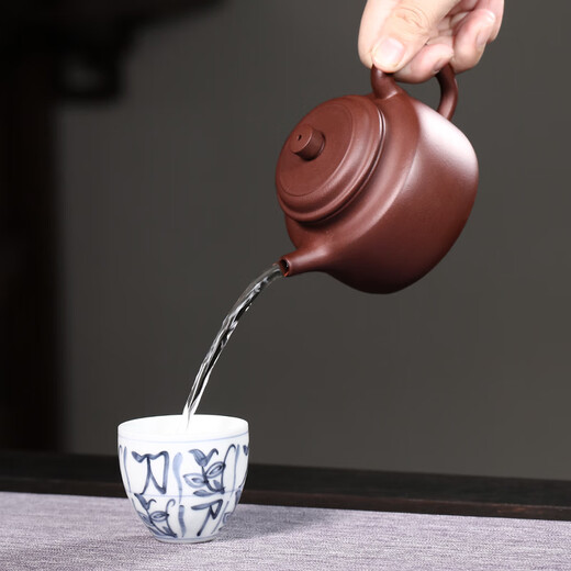 Hidden Pot World Yixing Purple Clay Pot Purely Handmade Small Capacity Kung Fu Tea Set Original Mineral Purple Clay Household Teapot Dezhong Pot Dezhong Pot