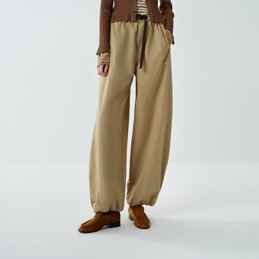 PLAIN PEOPLE Light Commuting Retro Workwear Belt Leg Pants Loose Casual Pants Women 2025 Autumn New Style Light Purple M