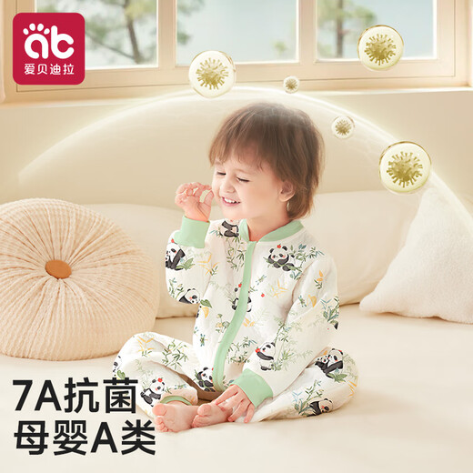 AIBEDILA baby sleeping bag, children's autumn and winter air layer split leg anti-kicking baby quilted sleeping bag 80 size panda