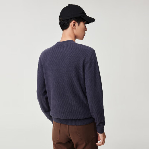 Jiumuwang Shopping Mall Same Style Men's Wool Sweater Men's 25 Spring and Winter New Warm Cashmere Exquisite Versatile Sweater Top JX Slim Version + Lotus Purple Blue + CK15V61512 S 165/88A(46)