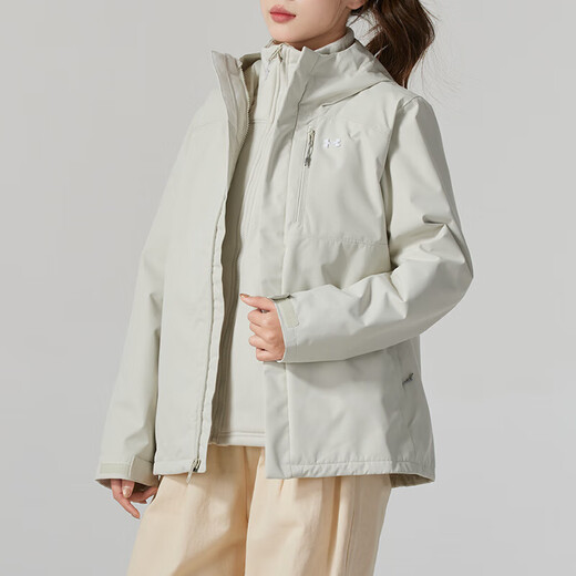 UNDERARMOR Women's Jacket 2025 Winter New Sportswear Outdoor Exercise Hooded Casual Wear Comfortable Three-in-One Jacket 1371593-110 L