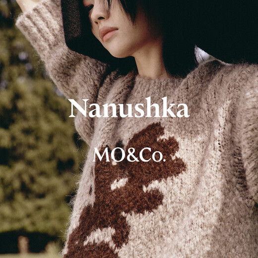 MO&Co. Nanushka designer joint sweater 2025 winter new alpaca wool thick MBE4SWT003 light floral camel XS /155