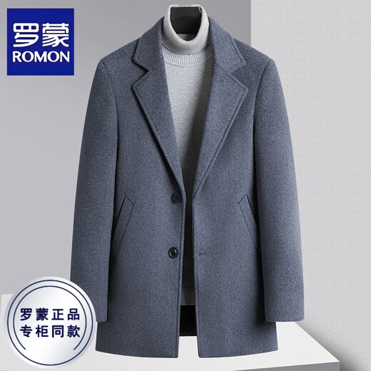 ROMON Woolen Woolen Coat Men's Suit Collar Autumn and Winter Thick Velvet Warm Jacket Men's Casual Woolen Coat Men Black Velvet XL Recommended 140-160Jin Jin equals 0.5 kg