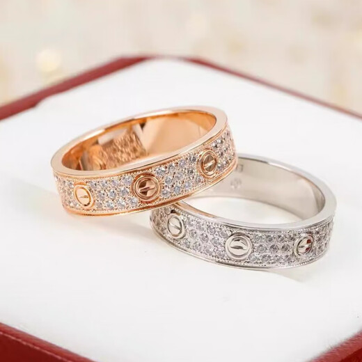 Maiyong's fashionable men's and women's 18k gold wide and narrow version six-diamond and eight-diamond diamond rings starry sky couple rings light luxury Lao Fengxiang's same narrow version k gold single diamond ring Lao Fengxiang's same style US size 7 and country code 14-15