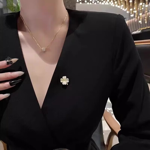 Anti-exposure brooch buckle corsage small pin buckle pin to fix clothes 2024 new trendy high-end accessories women's suit flower + snowflake two-piece set