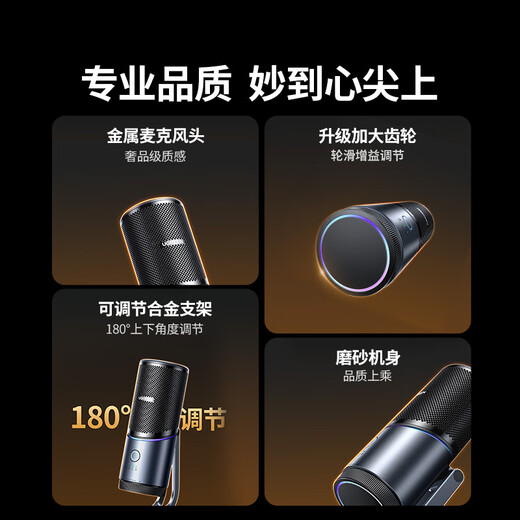 Green Alliance USB computer desktop microphone 192khz independent condenser microphone DSP noise reduction desktop computer notebook live broadcast online class game e-sports conference voice karaoke microphone 75575