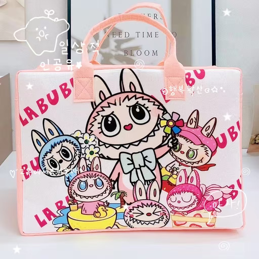 Cartoon felt travel bag storage storage bag large capacity cute outing luggage trolley case can be used as a must-have full version capibala / luggage bag about 40*30*20 cm